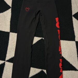Lululemon Disney Black Leggings with Red Accents-New!